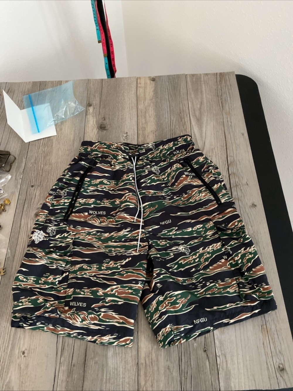 Darc Sport NFGU Wolves Fitness Lined Swim Active Shorts Camouflage Small